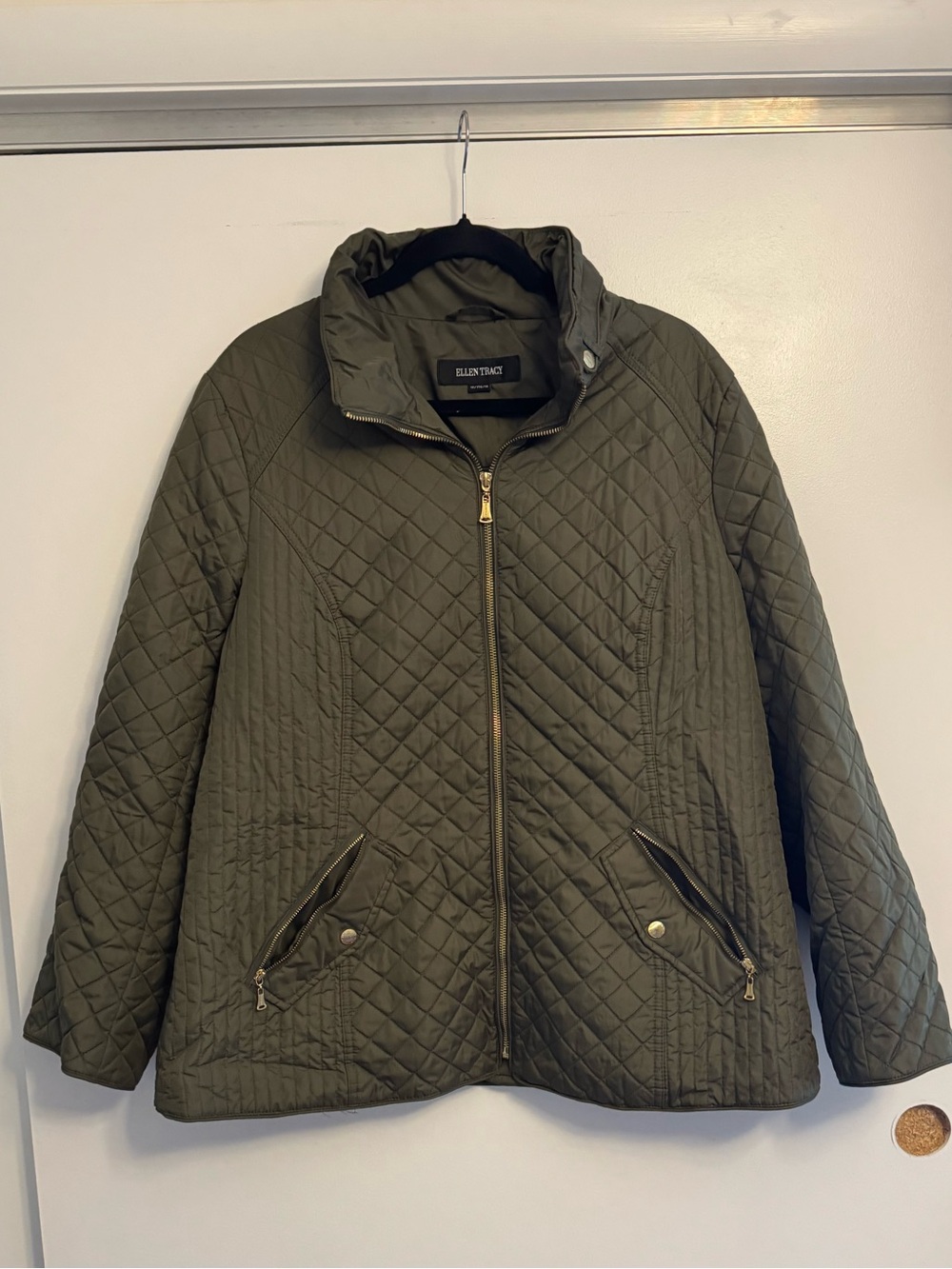 Ellen Tracy Quilted Jacket in Olive